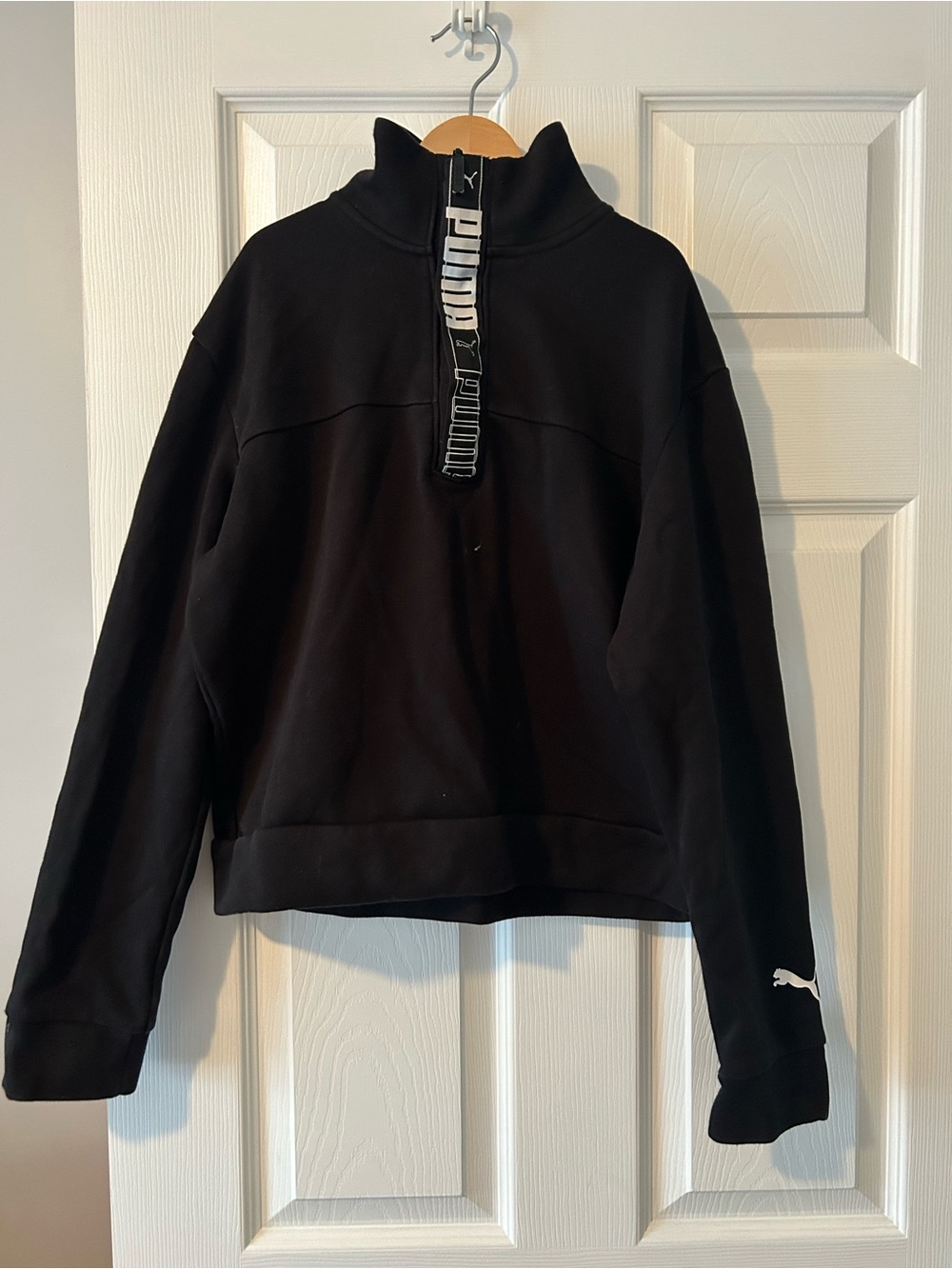 Puma Black Half-Zip Pullover with Branded Zipper Tape